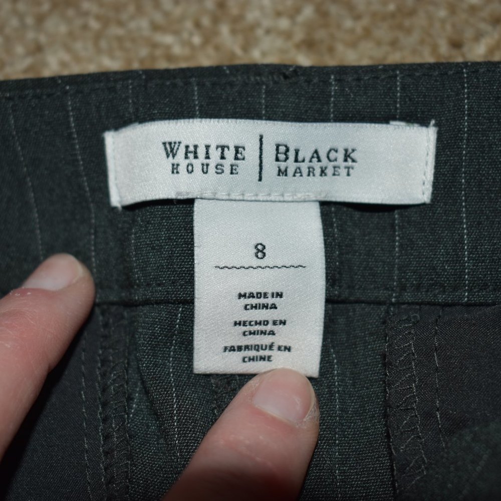 White House Black Market Women's Slim Boot Pinstripe Pants Size 8 Charcoal Gray - Picture 8 of 9